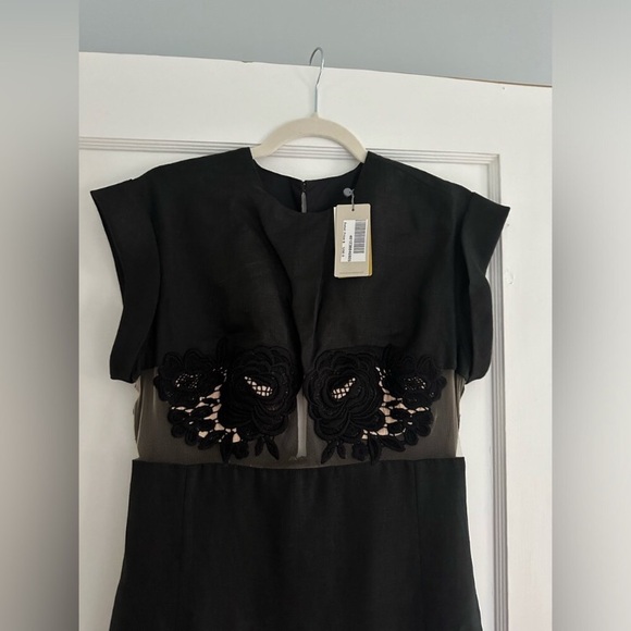 Silvia Tcherassi Hanane maxi gown black Dress with floral embroidery size small - Picture 7 of 10